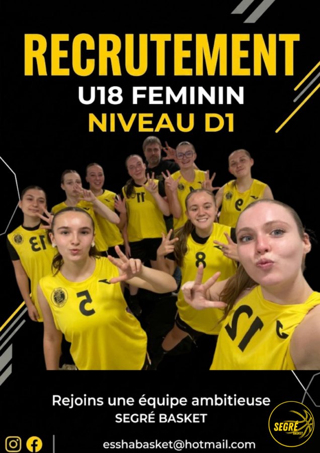 RECRUTEMENTS SAISON 2026 / 2027 - SENIORS M / SENIORS F ET U18F